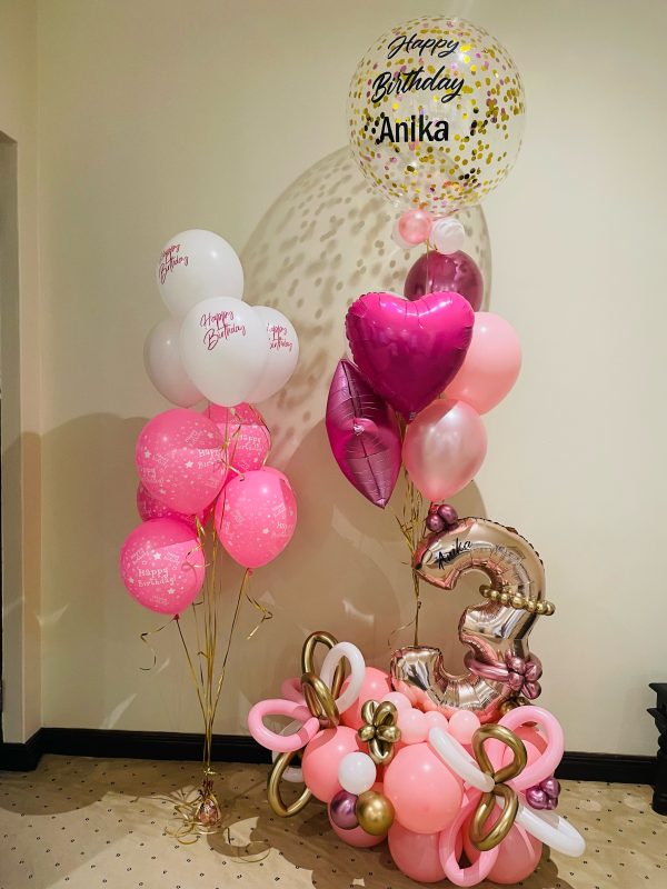 Balloon Number Bouquet Single Digit with OPTIONAL ADD ON helium balloons - Image 2