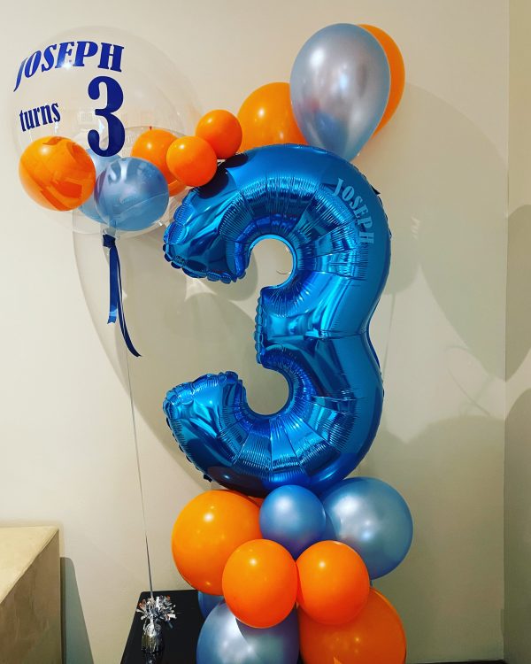 Balloon Number Bouquet Single Digit with OPTIONAL ADD ON helium balloons